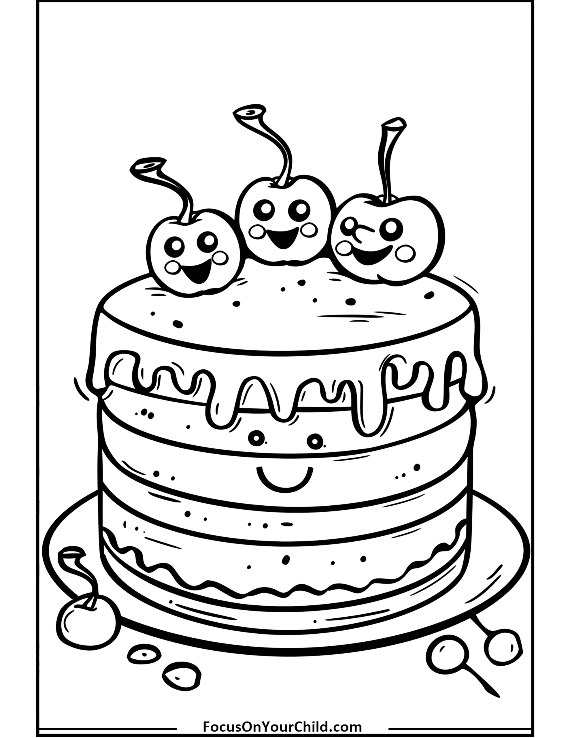 50 Cake Coloring Pages Free PDF Printables