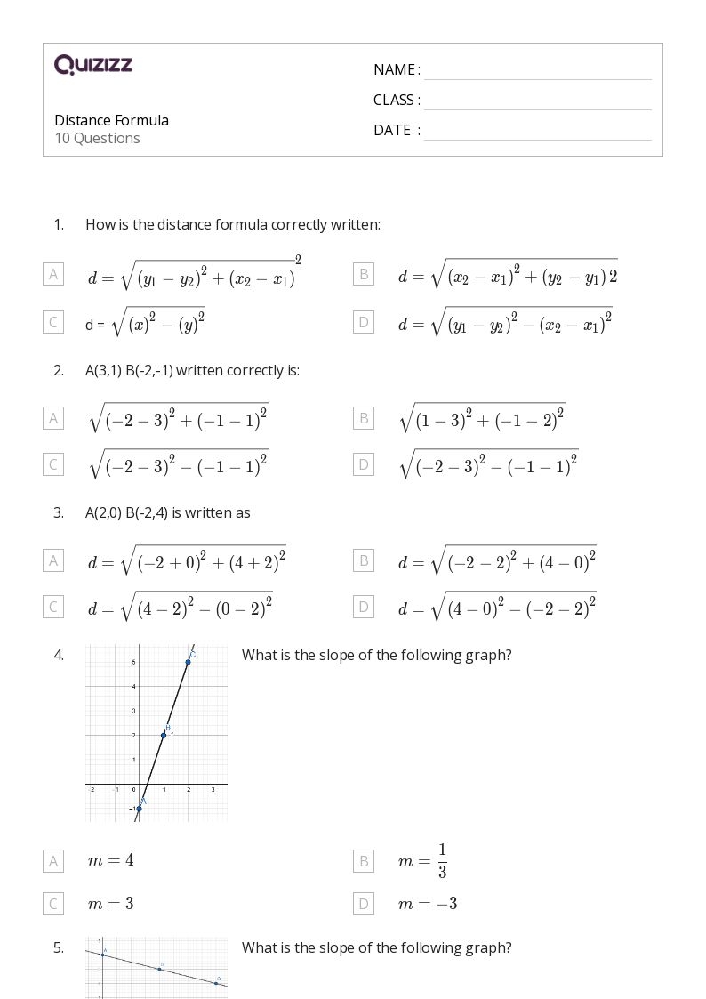 50 Distance Formula Worksheets On Quizizz Free Printable 50 Distance Formula Worksheets On Quizizz Free Printable