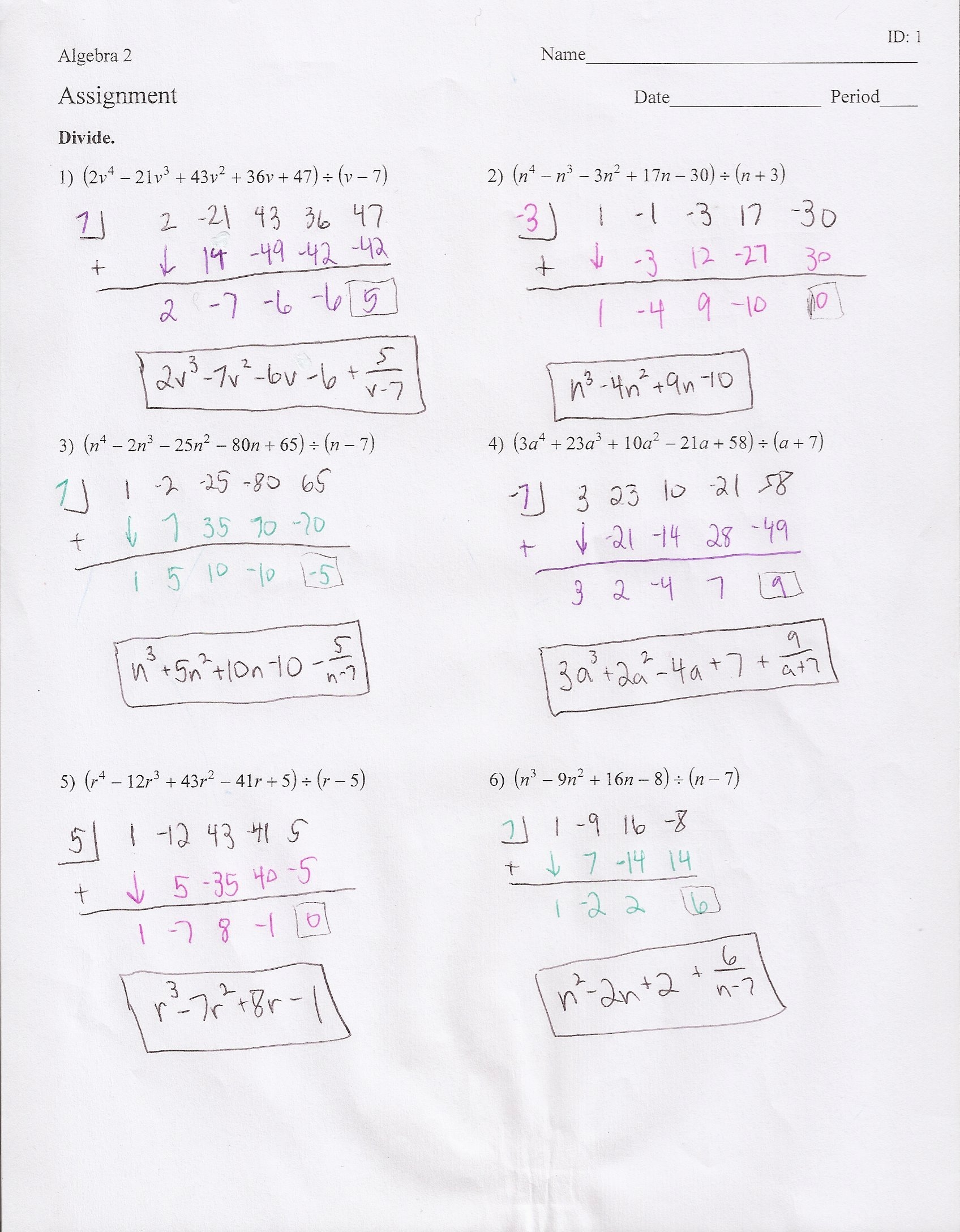 50 Division Of Polynomials Worksheet Chessmuseum Template Library