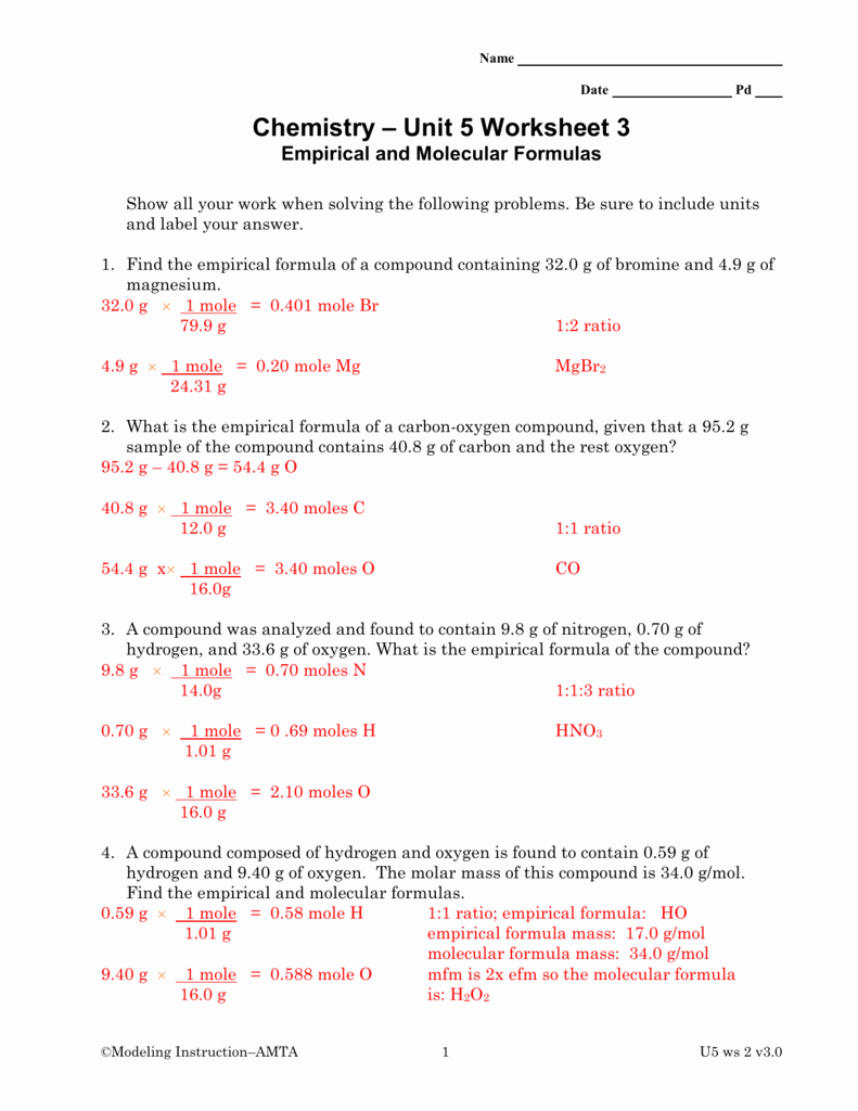 50 Empirical And Molecular Formulas Worksheet 50 Empirical And Molecular Formulas Worksheet