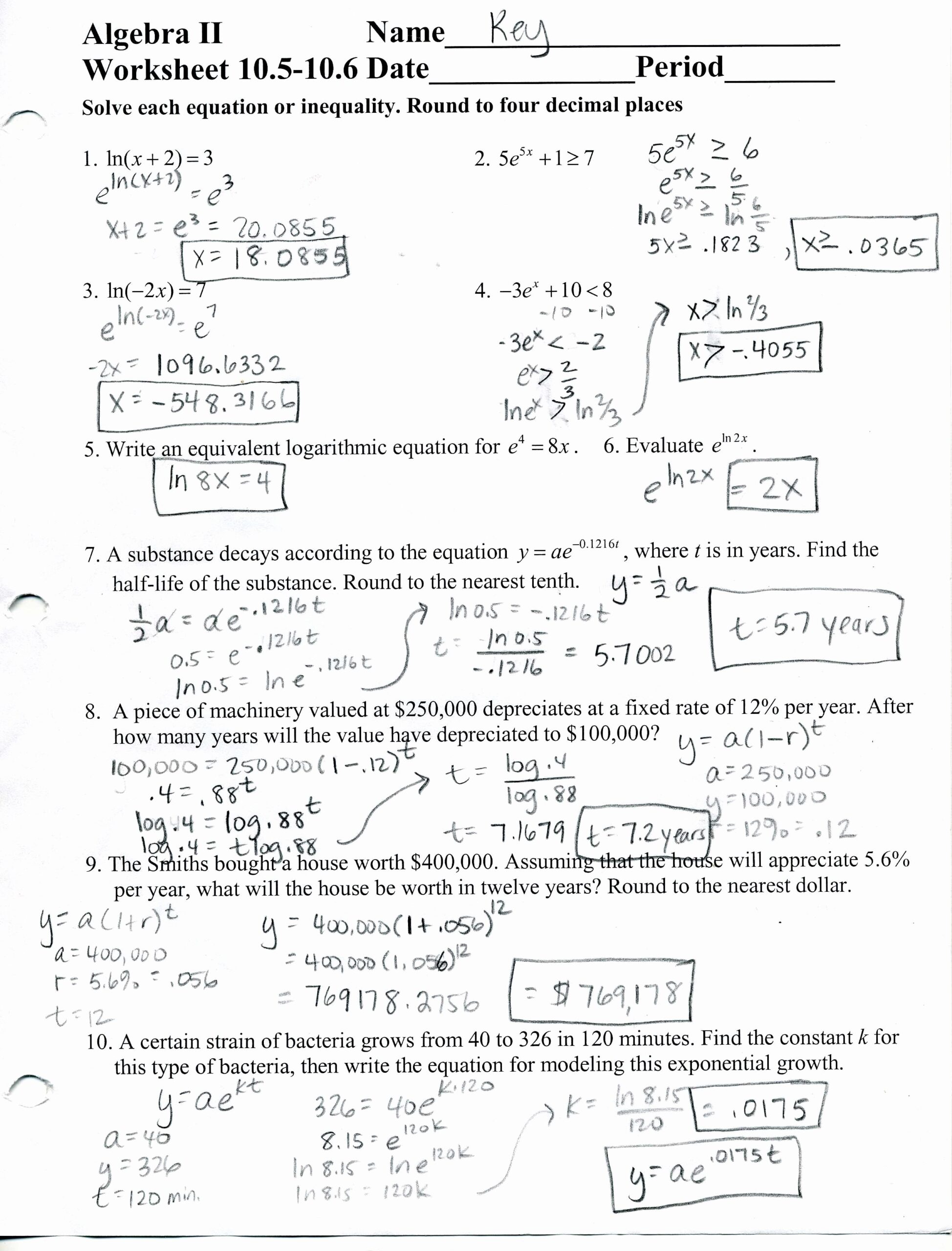50 Exponential Functions Worksheet Answers 50 Exponential Functions Worksheet Answers
