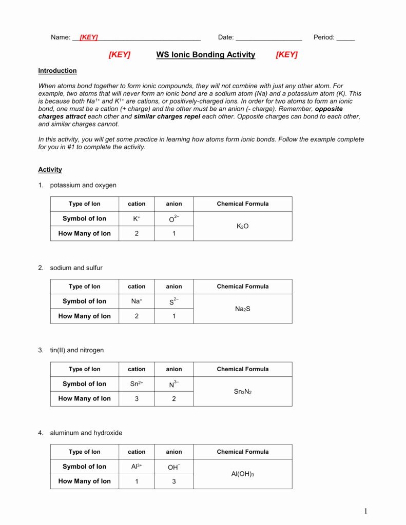 50 Ionic Bonding Worksheet Key Chessmuseum Template Library 50 Ionic Bonding Worksheet Key Chessmuseum Template Library