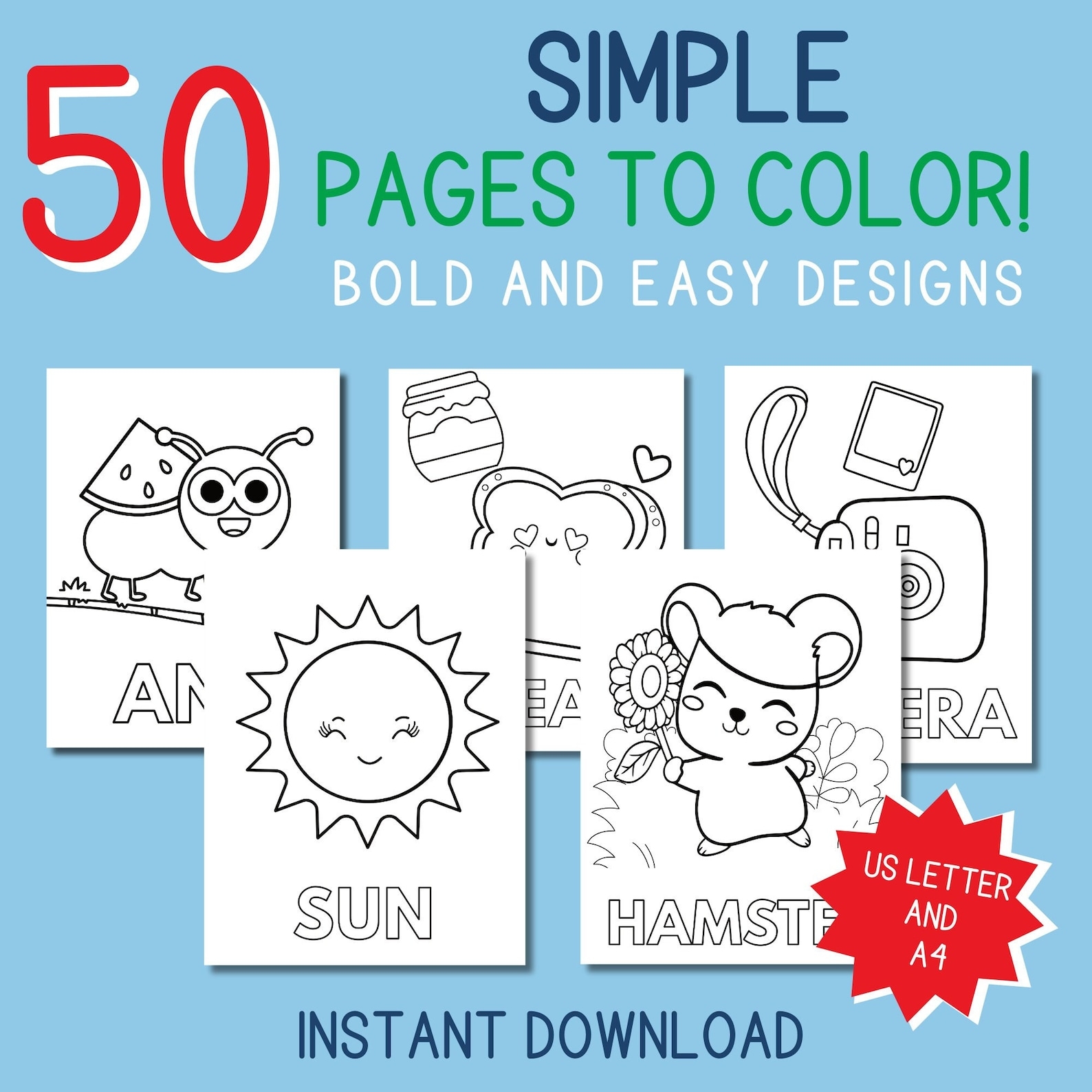 50 Printable Bold And Simple Coloring Pages To Color For Kids Toddlers 50 Printable Bold And Simple Coloring Pages To Color For Kids Toddlers