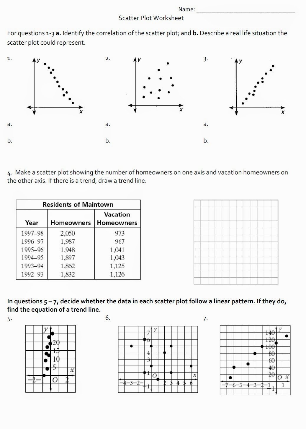 50 Scatter Plot Practice Worksheet Chessmuseum Template Library