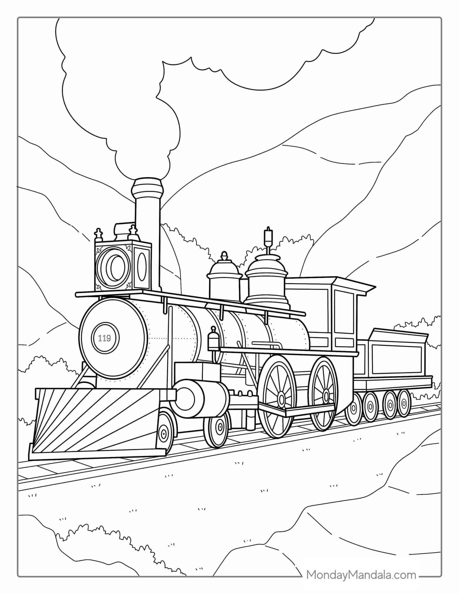 54 Train Coloring Pages Free PDF Printables 54 Train Coloring Pages Free PDF Printables