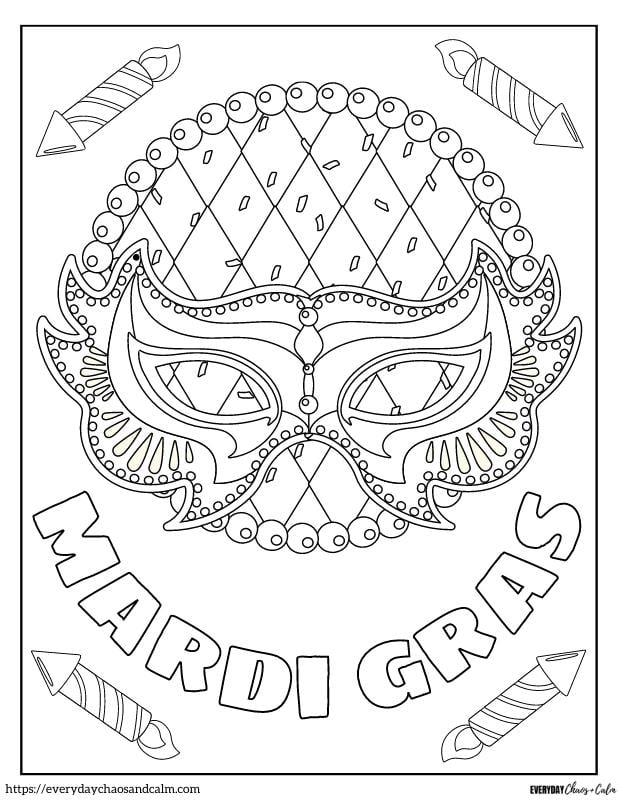 6 Free Mardi Gras Coloring Pages For Kids