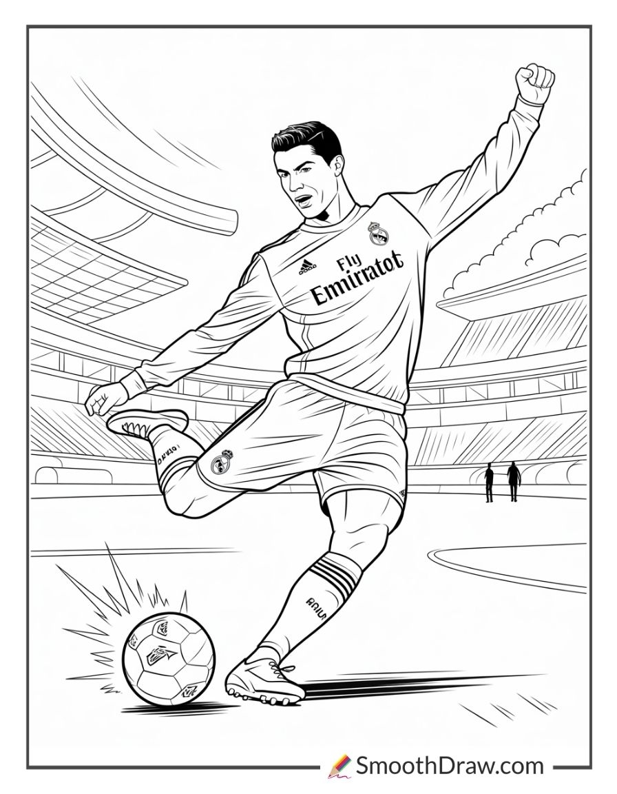60 Cristiano Ronaldo Coloring Pages Smooth Draw