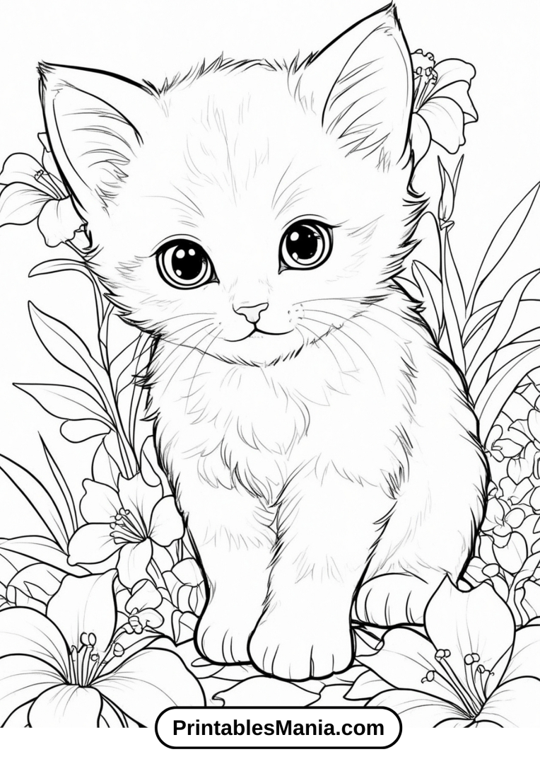 60 Free Kitten Coloring Pages Printable Printables Mania