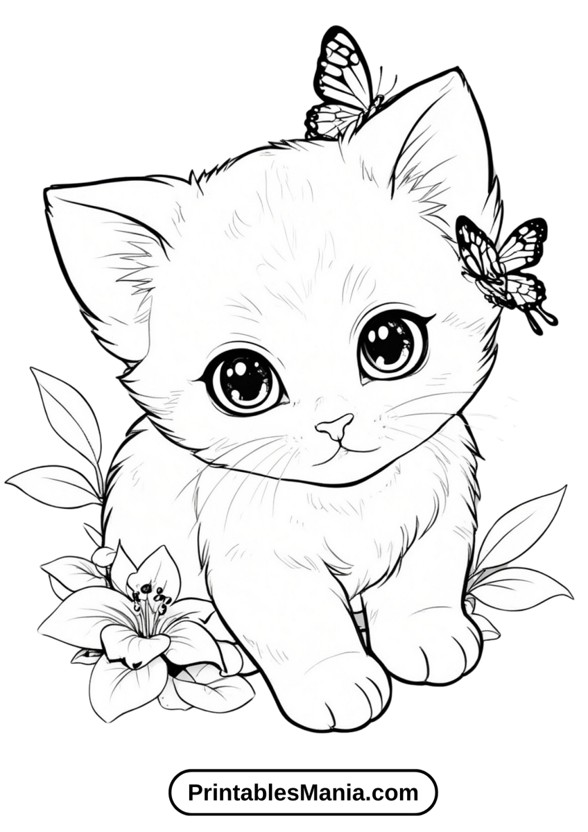 60 Free Kitten Coloring Pages Printable Printables Mania