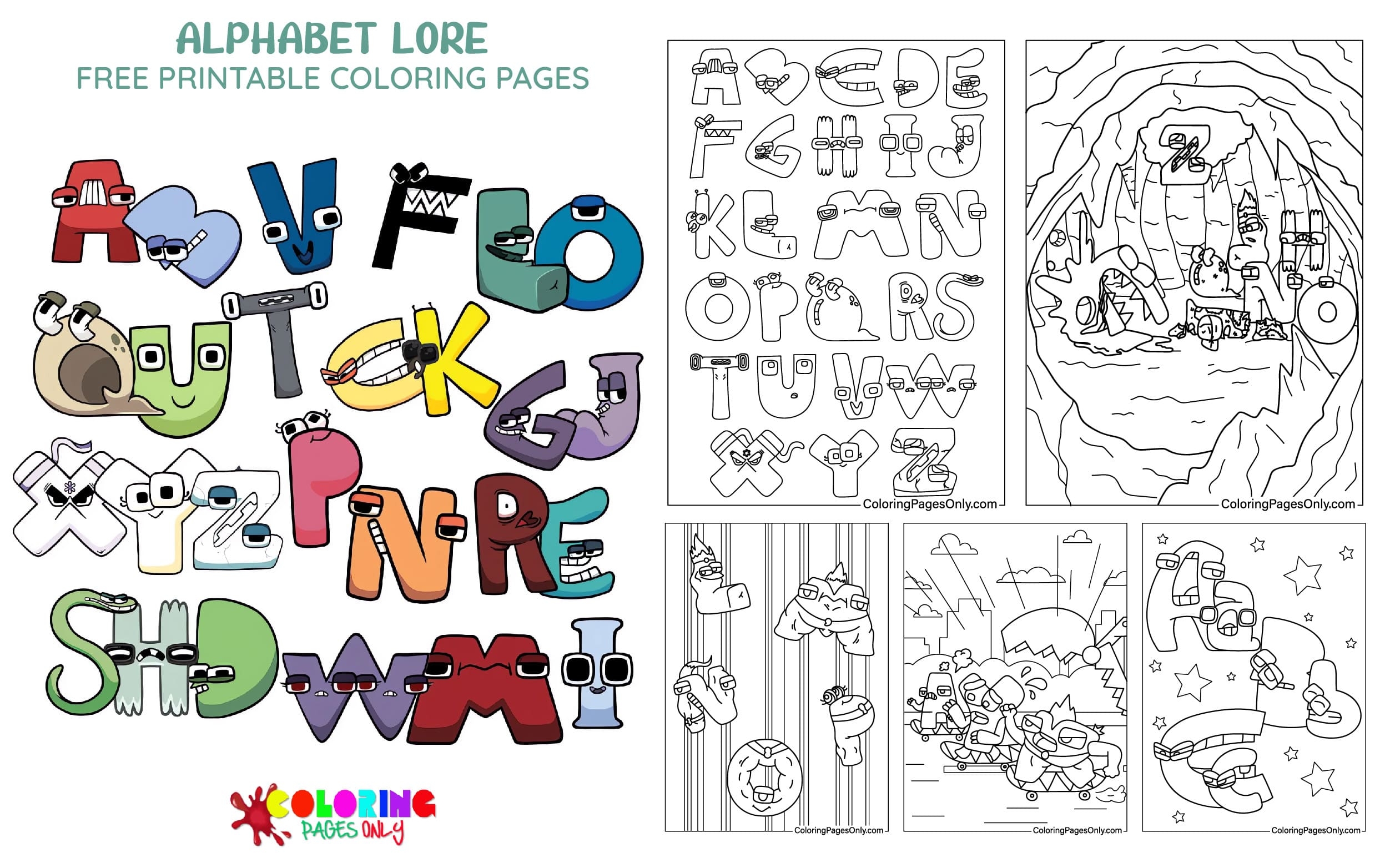70 Alphabet Lore Coloring Pages Free Printable PDF Online Coloring 70 Alphabet Lore Coloring Pages Free Printable PDF Online Coloring
