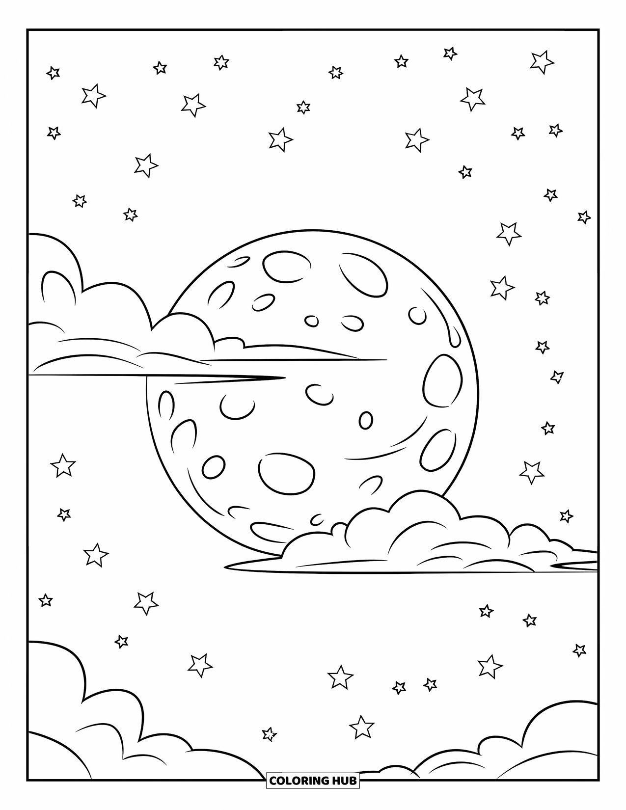 70 Moon Coloring Pages For Kids Adults Free Printable PDFs 
