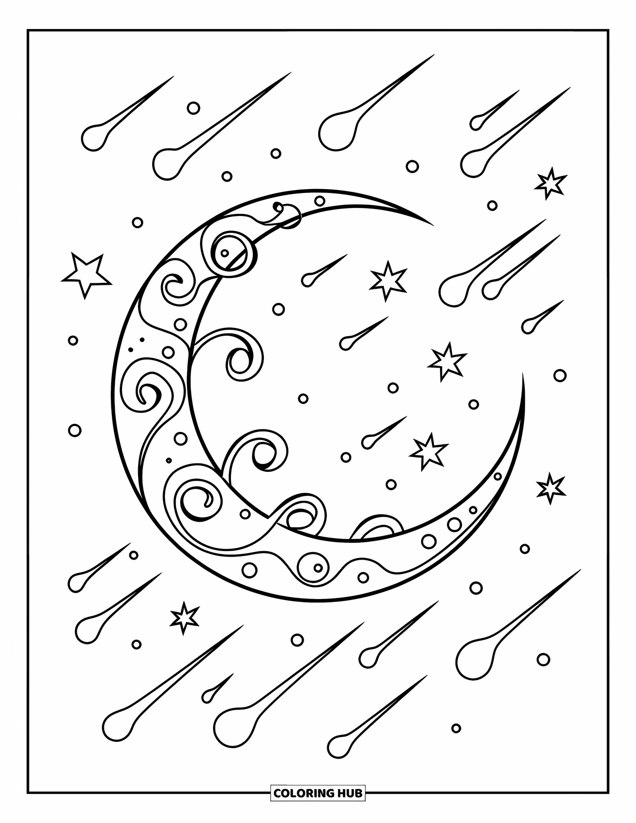 70 Moon Coloring Pages For Kids Adults Free Printable PDFs 
