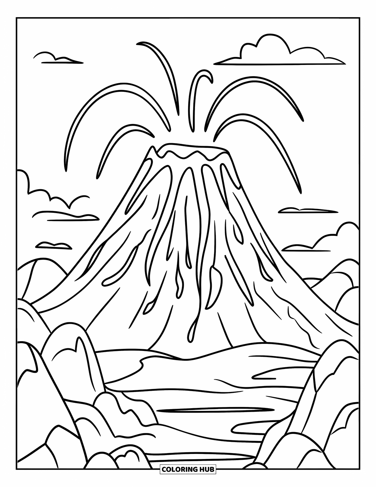 70 Volcano Coloring Pages For Kids Adults Free Printable PDFs 