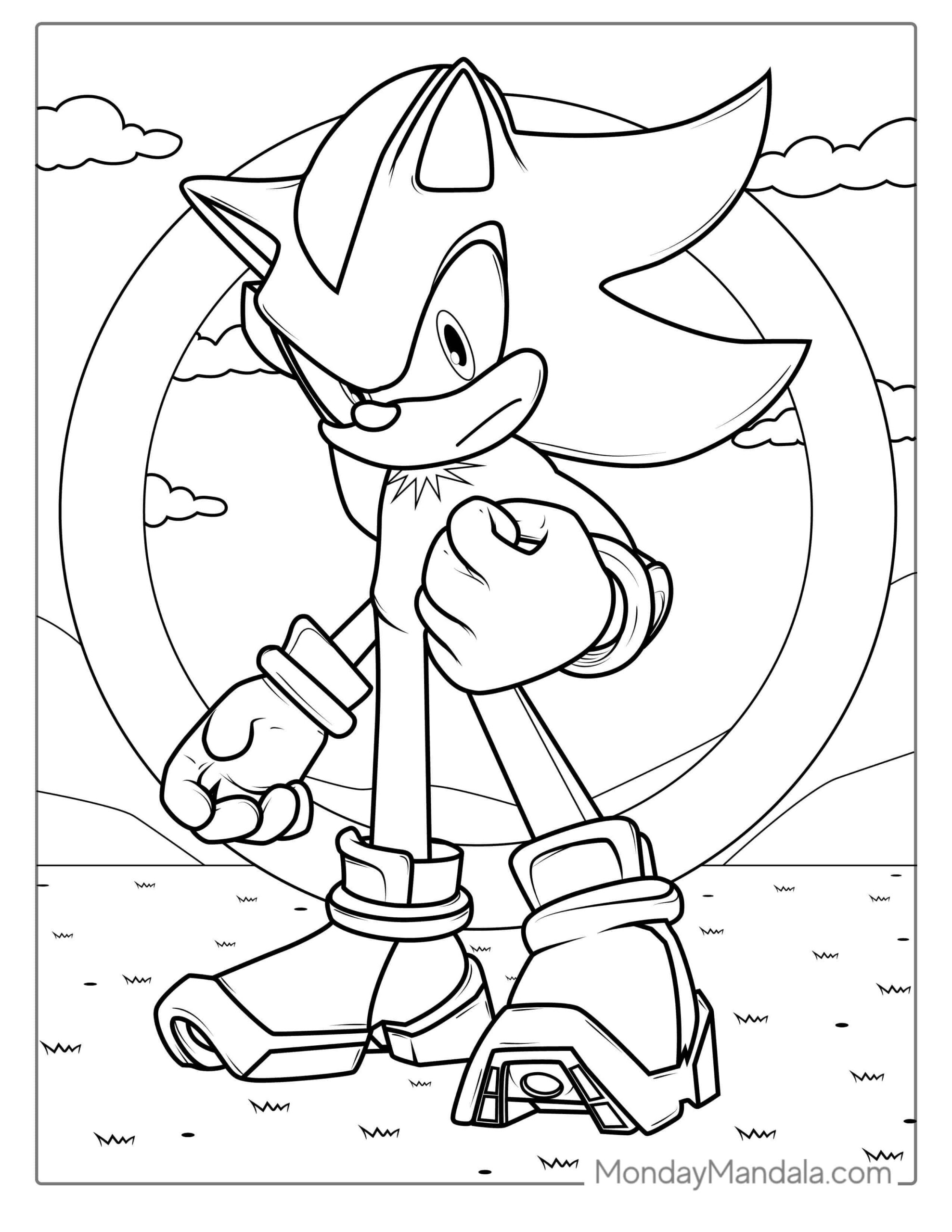 printable sonic coloring pages