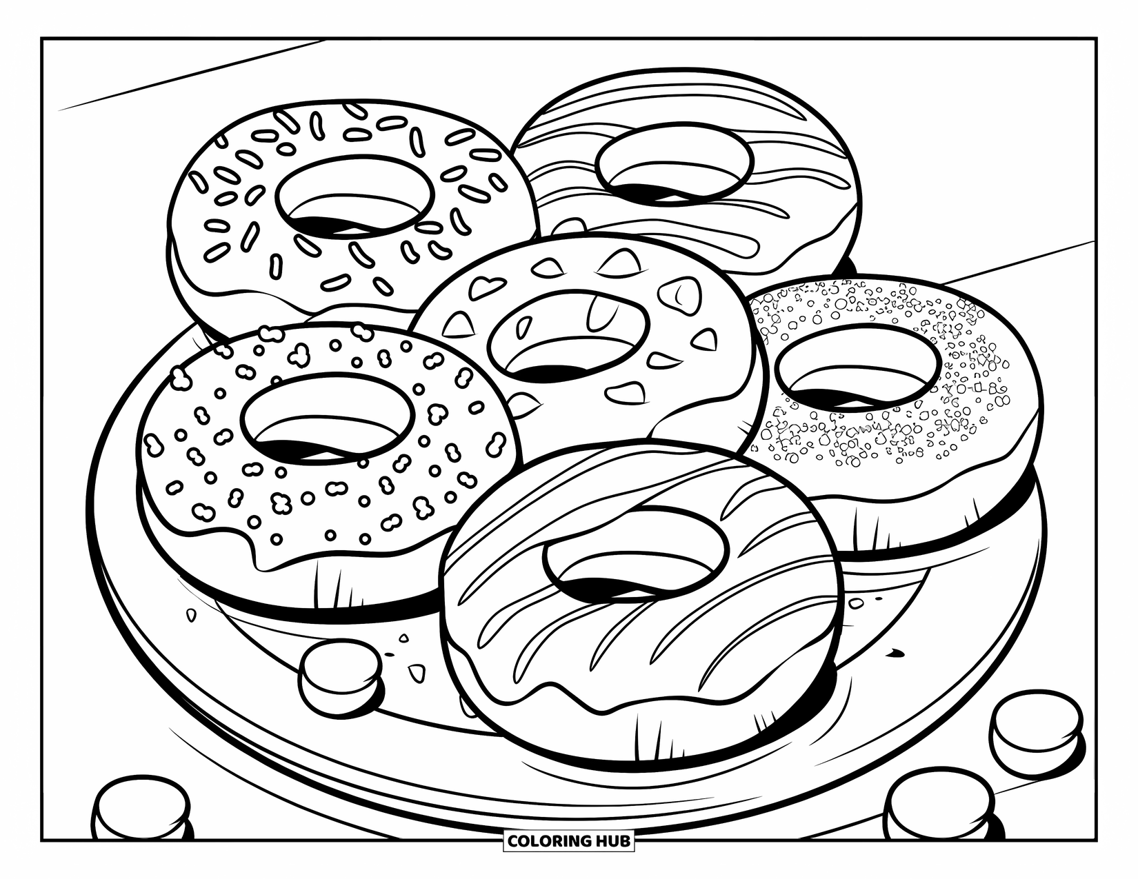 coloring pages of doughnuts