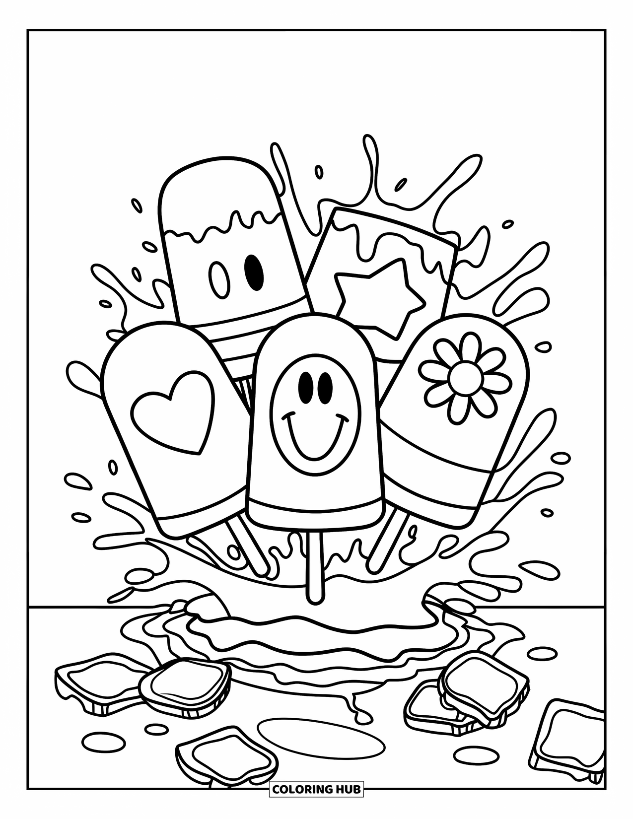 80 Popsicle Coloring Pages For Kids Adults Free Printable PDFs 