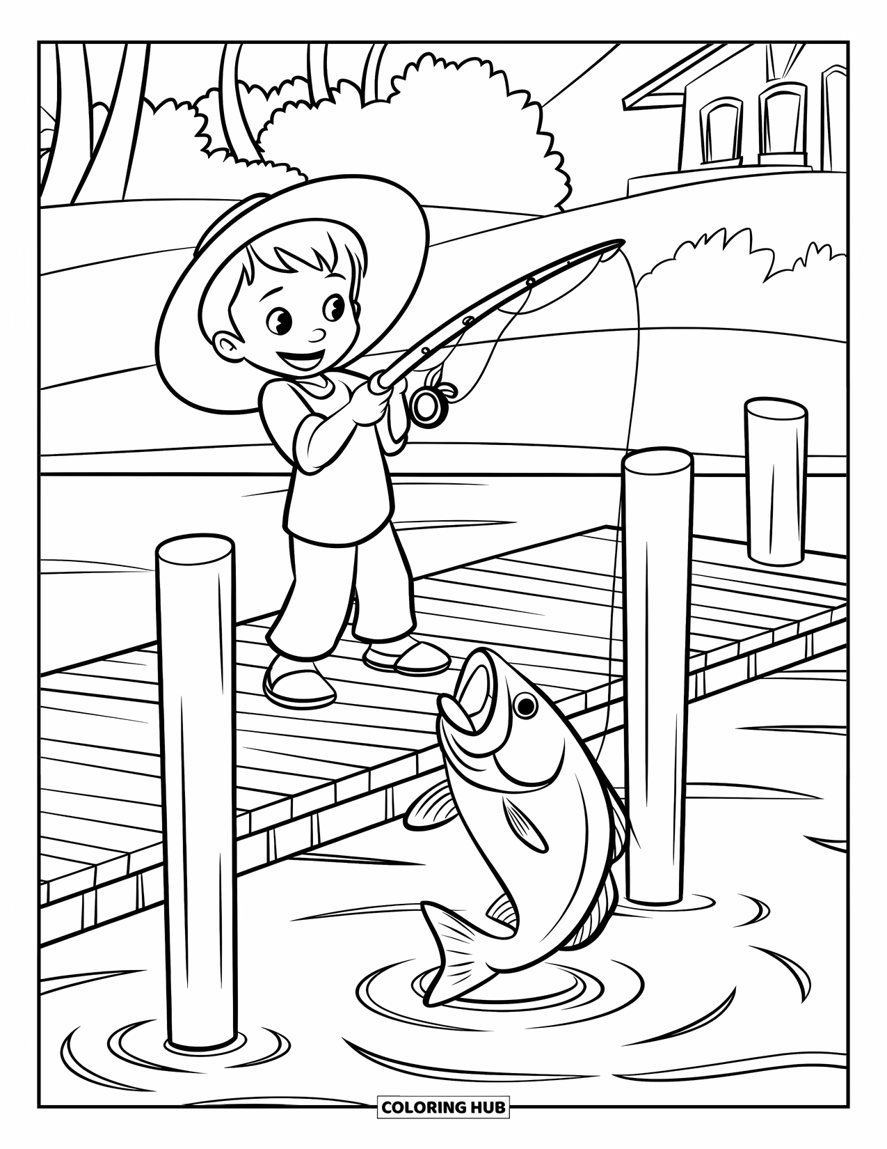 90 Fishing Coloring Pages For Kids Adults Free Printable PDFs 