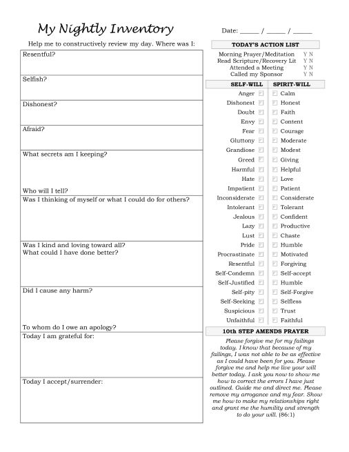 AA Working Step One Worksheet PDF Wellness Medical Worksheets 