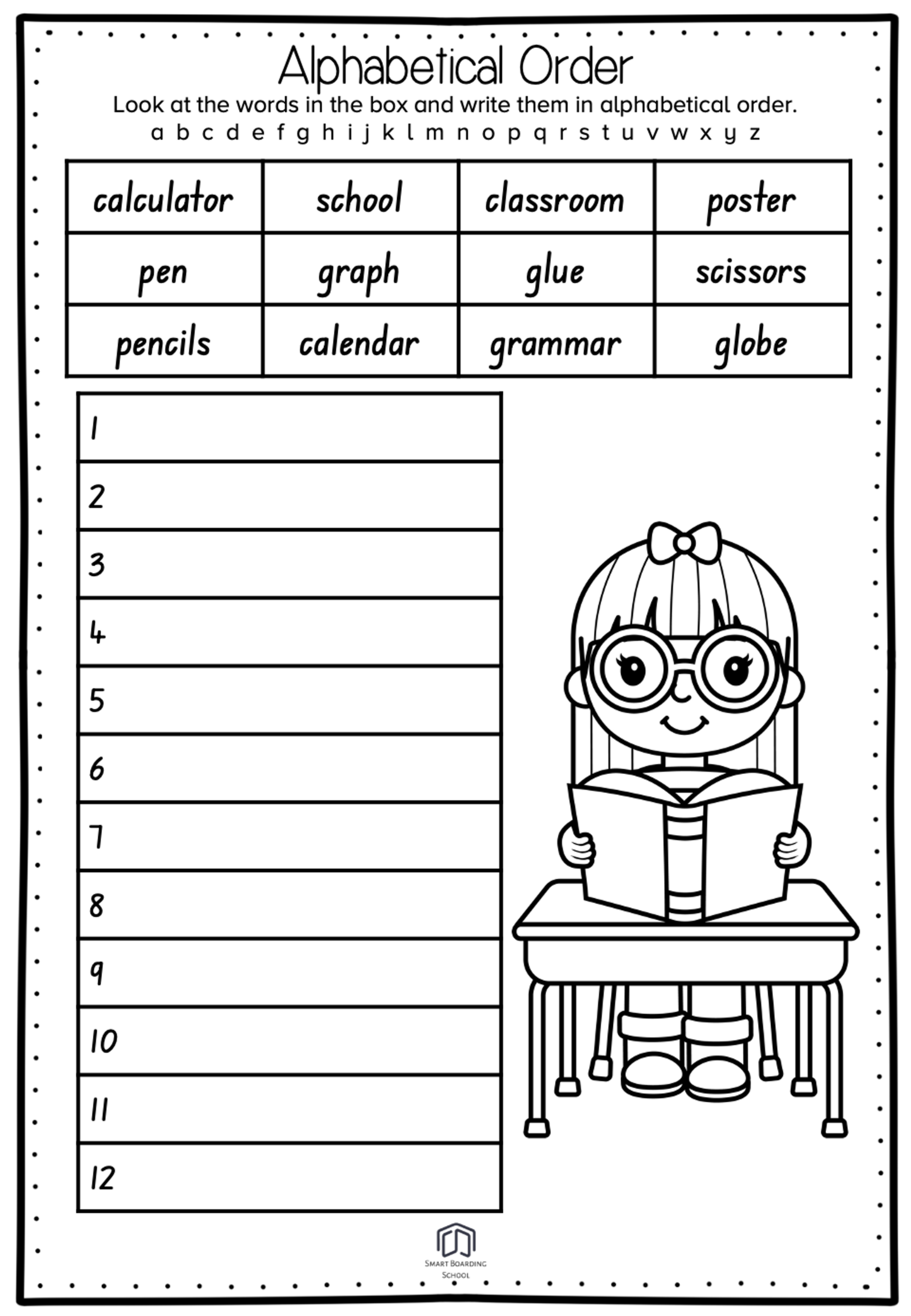 Abc Order Worksheet 1st Grade