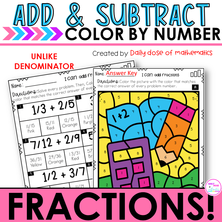 Adding And Subtracting Fraction With Unlike Denominator Worksheets Adding And Subtracting Fraction With Unlike Denominator Worksheets