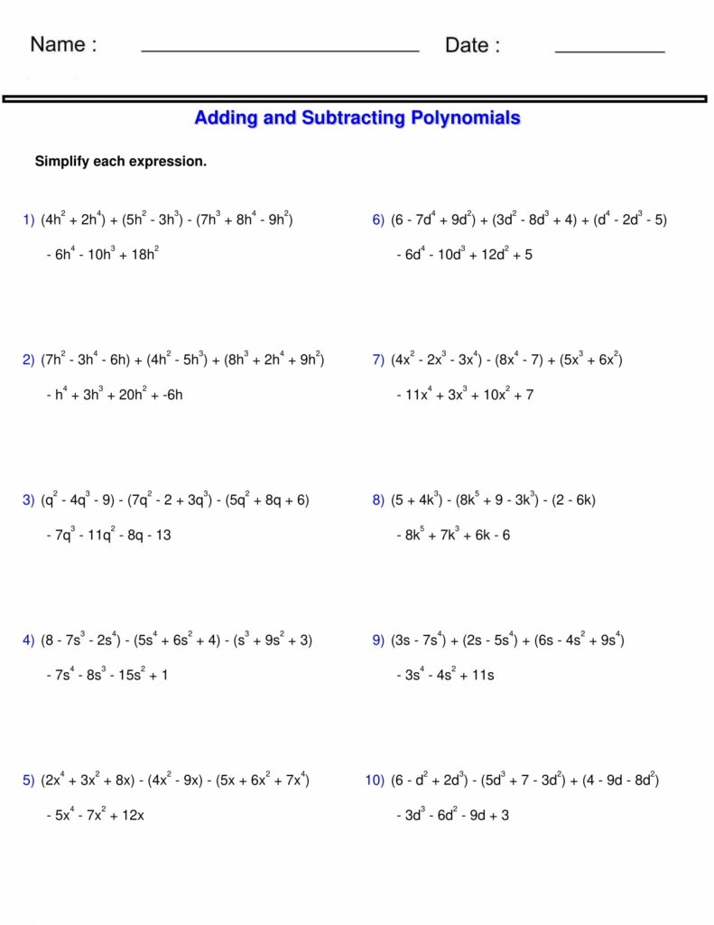 Adding And Subtracting Polynomials Worksheet 3 Polynomials Made By Adding And Subtracting Polynomials Worksheet 3 Polynomials Made By