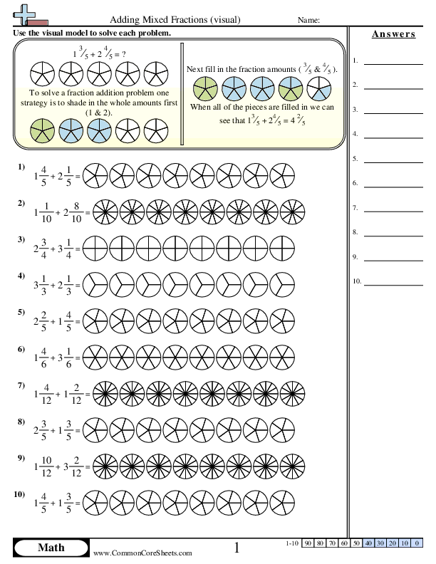adding mixed numbers worksheet adding mixed numbers worksheet