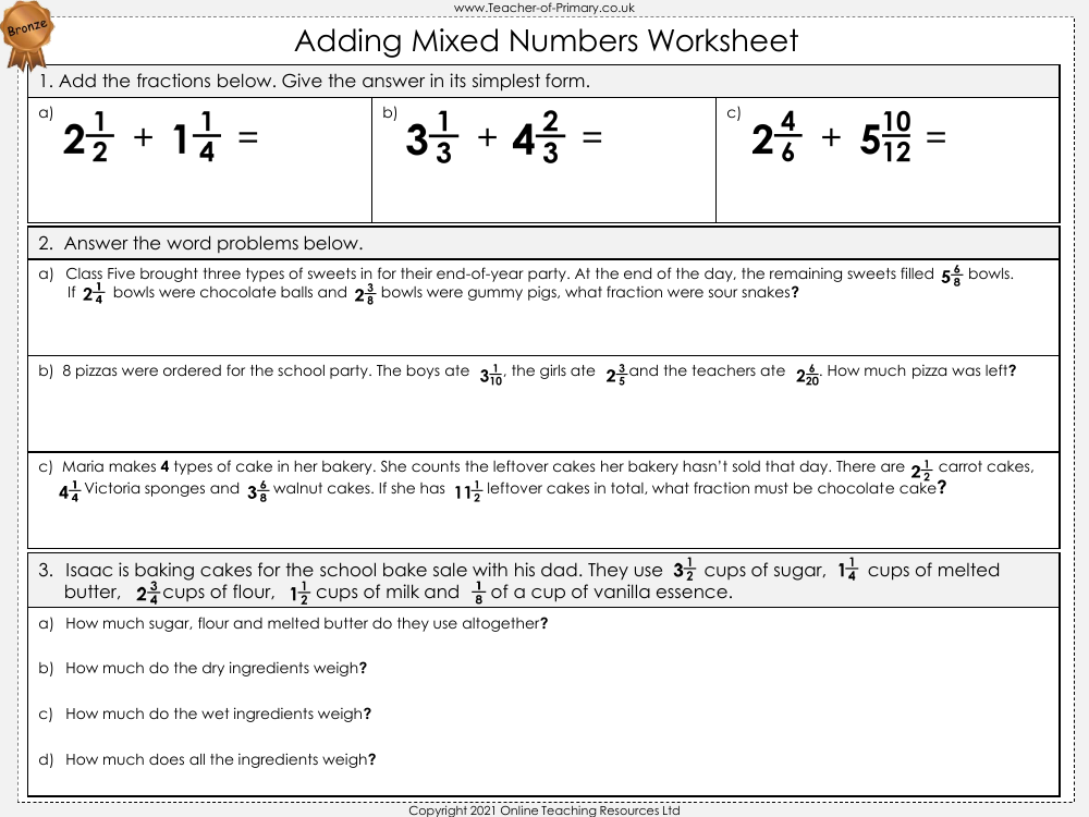 Adding Mixed Numbers Fraction And Decimal Worksheets For Year 6 Adding Mixed Numbers Fraction And Decimal Worksheets For Year 6