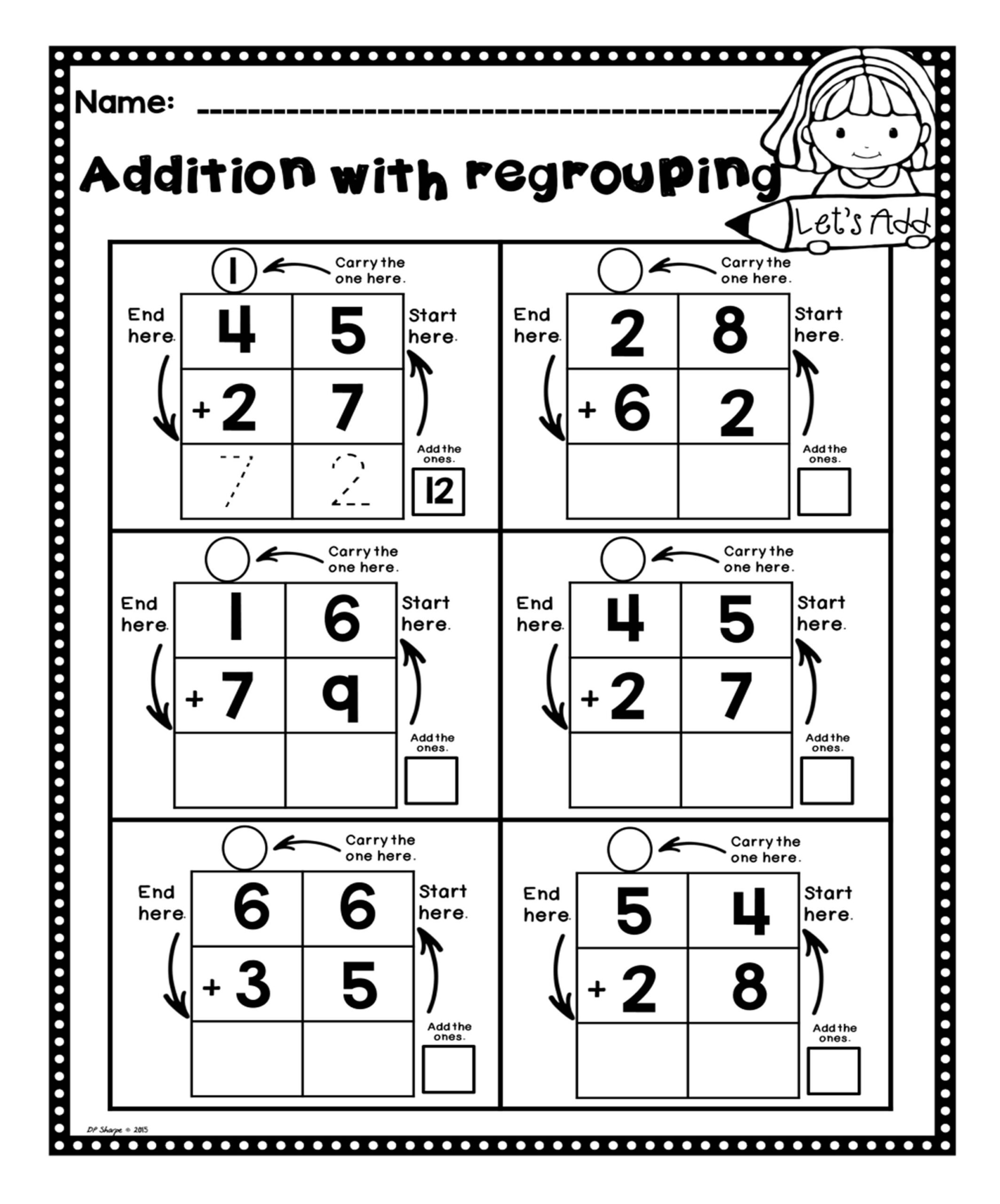 Adding Regrouping Worksheets