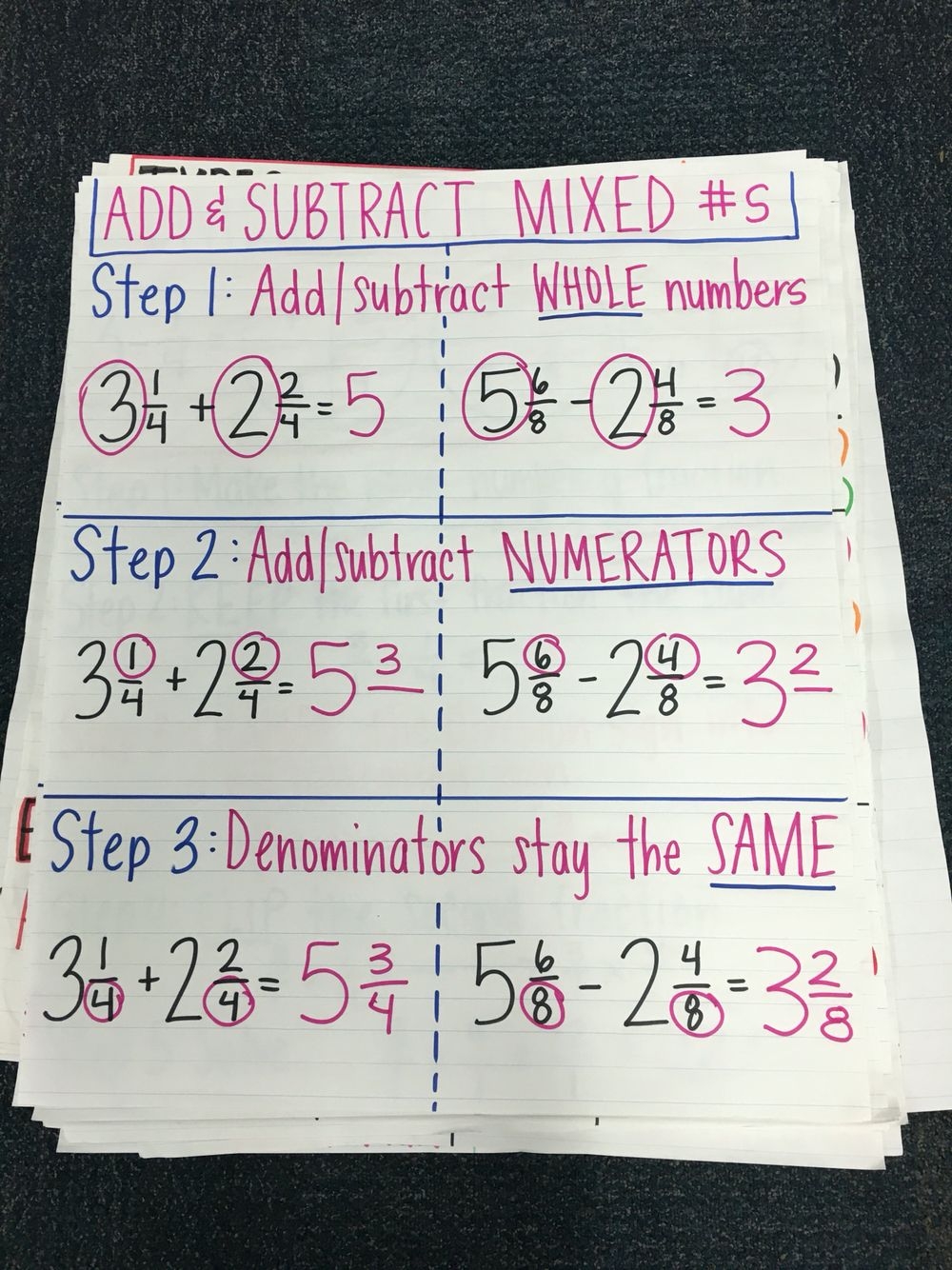 adding and subtracting mixed numbers worksheet