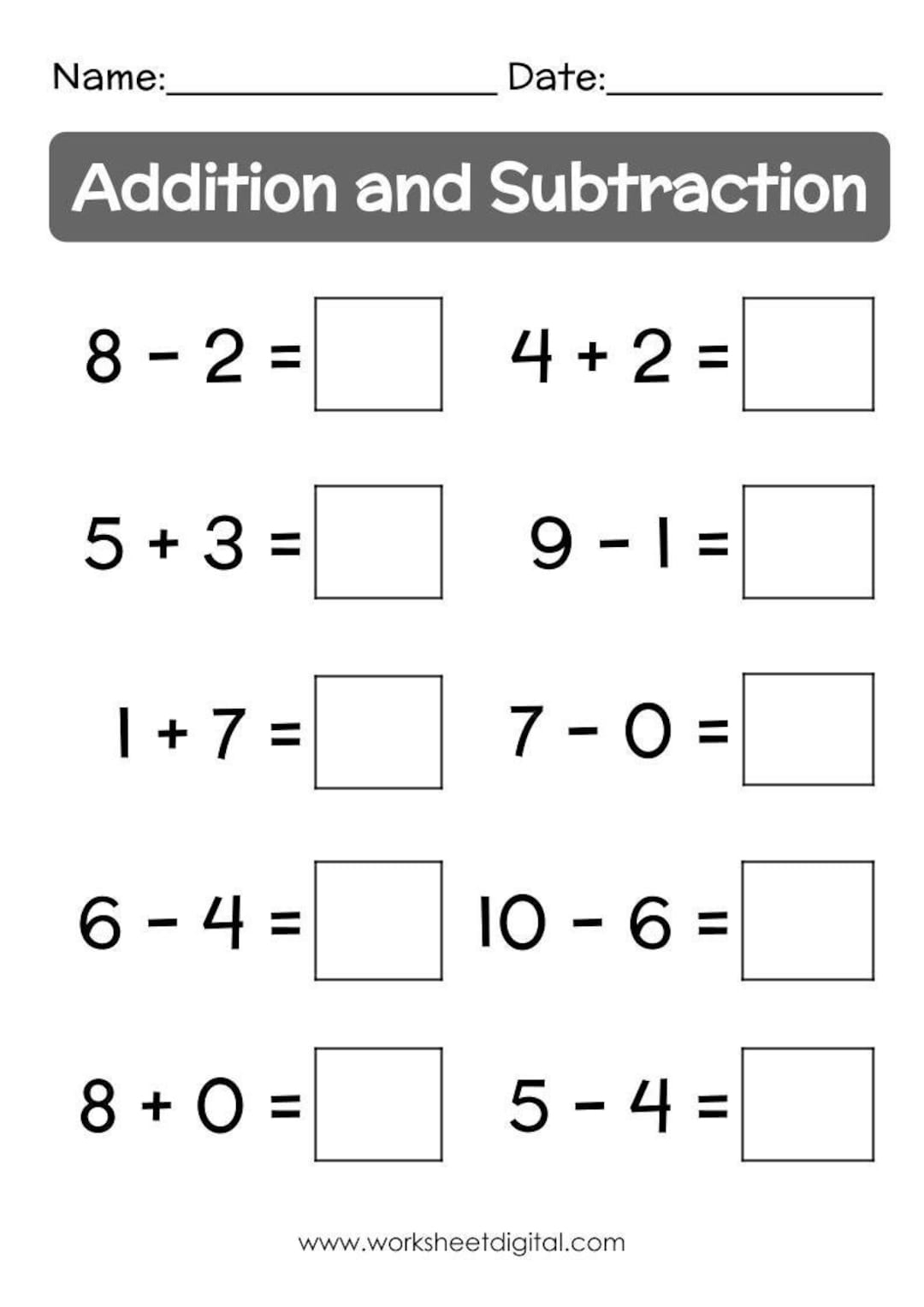 Addition And Subtraction For Kindergarten Worksheets Kindergarten 