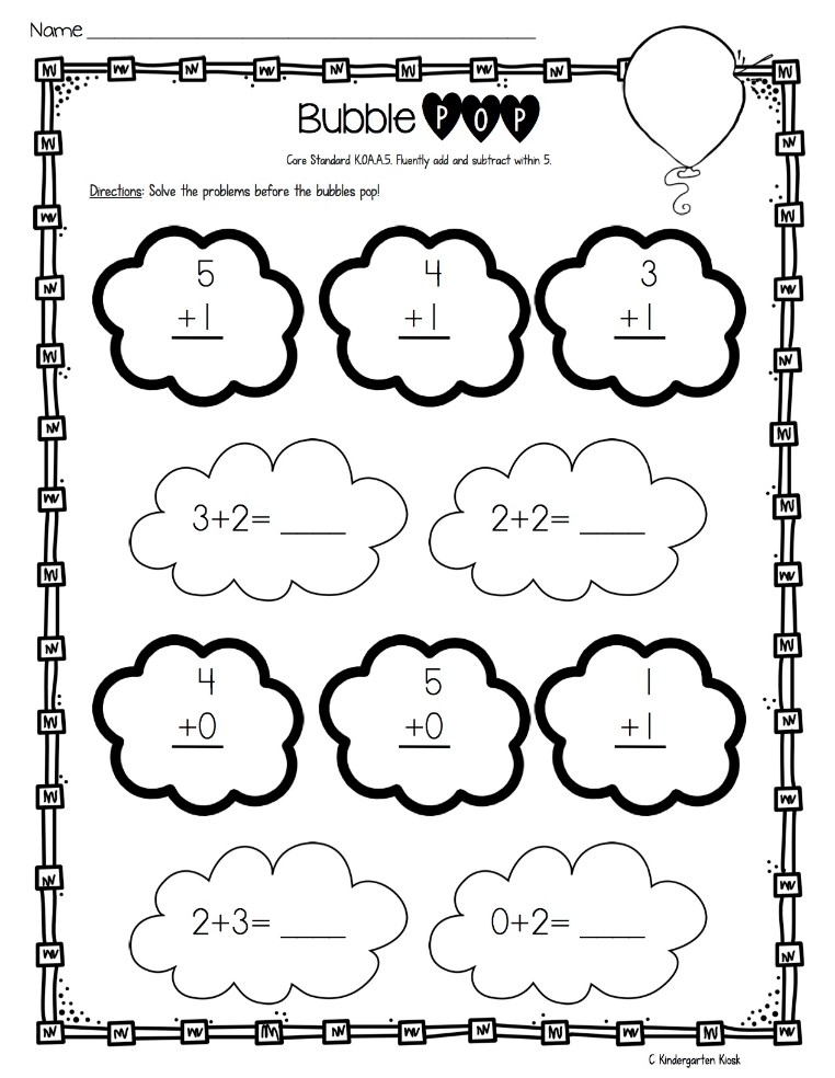 Addition Subtraction Worksheets Kindergarten Free Kindergarten Worksheets