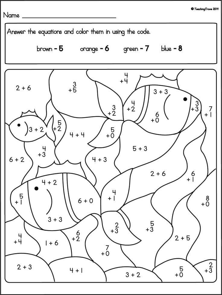 Addition Worksheets Printable Coloring Pages FREE