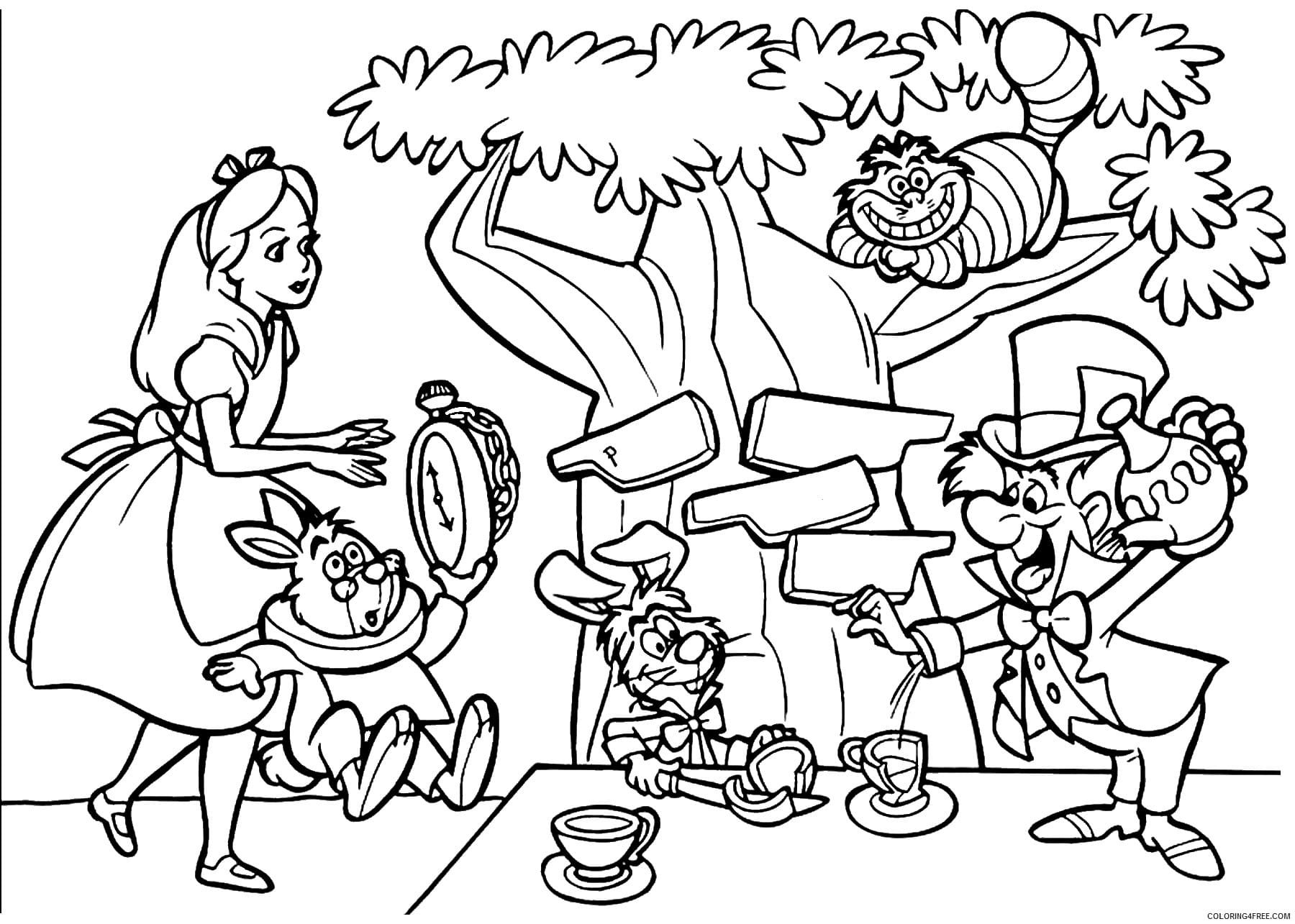Alice In Wonderland Coloring Pages 90 Free Images For Print