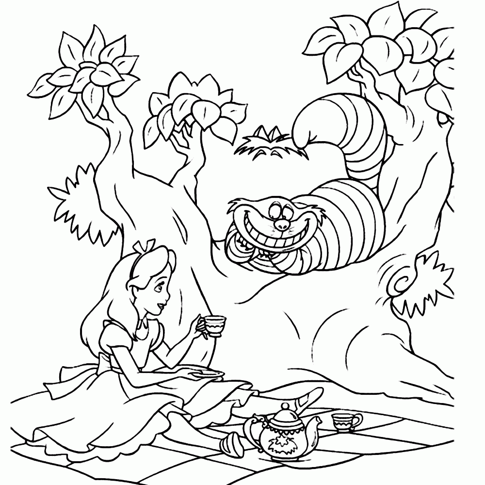 Alice In Wonderland Coloring Pages Books 100 FREE And Printable 