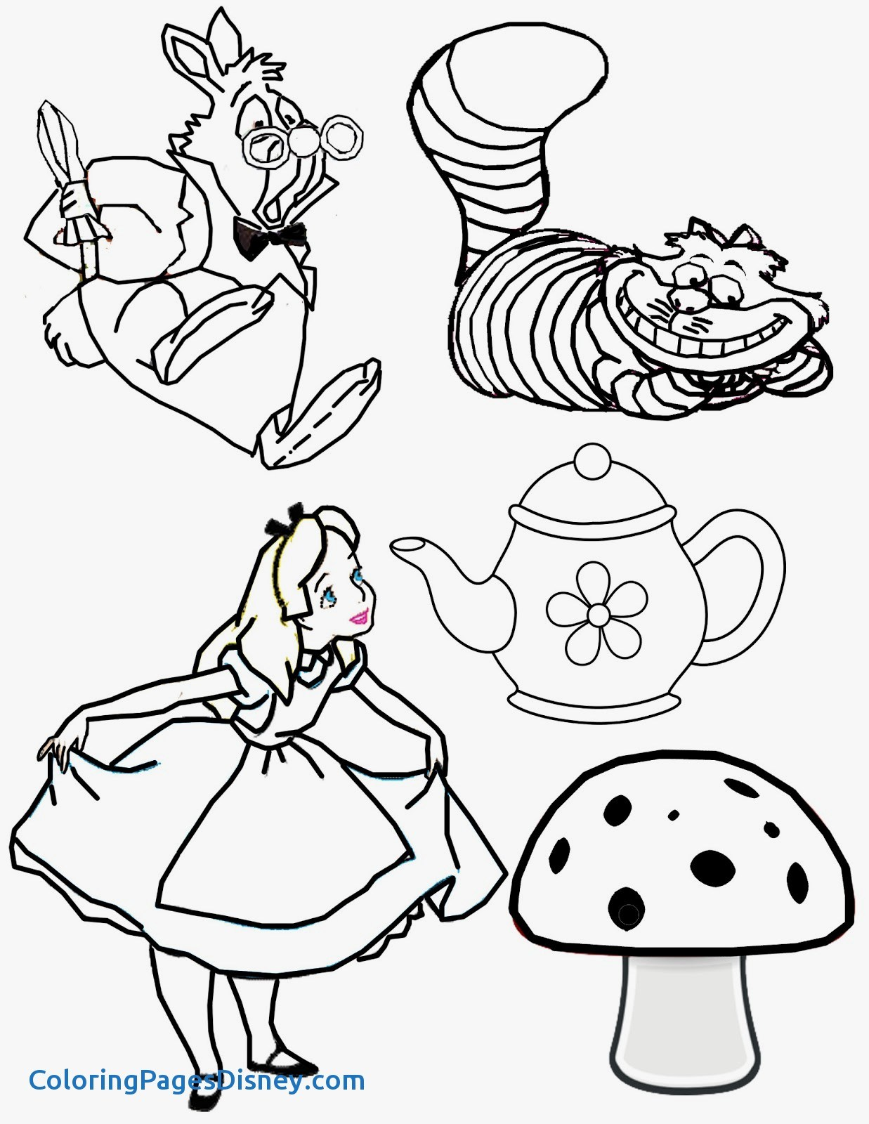 Alice In Wonderland Tea Party Coloring Pages At GetColorings Free 