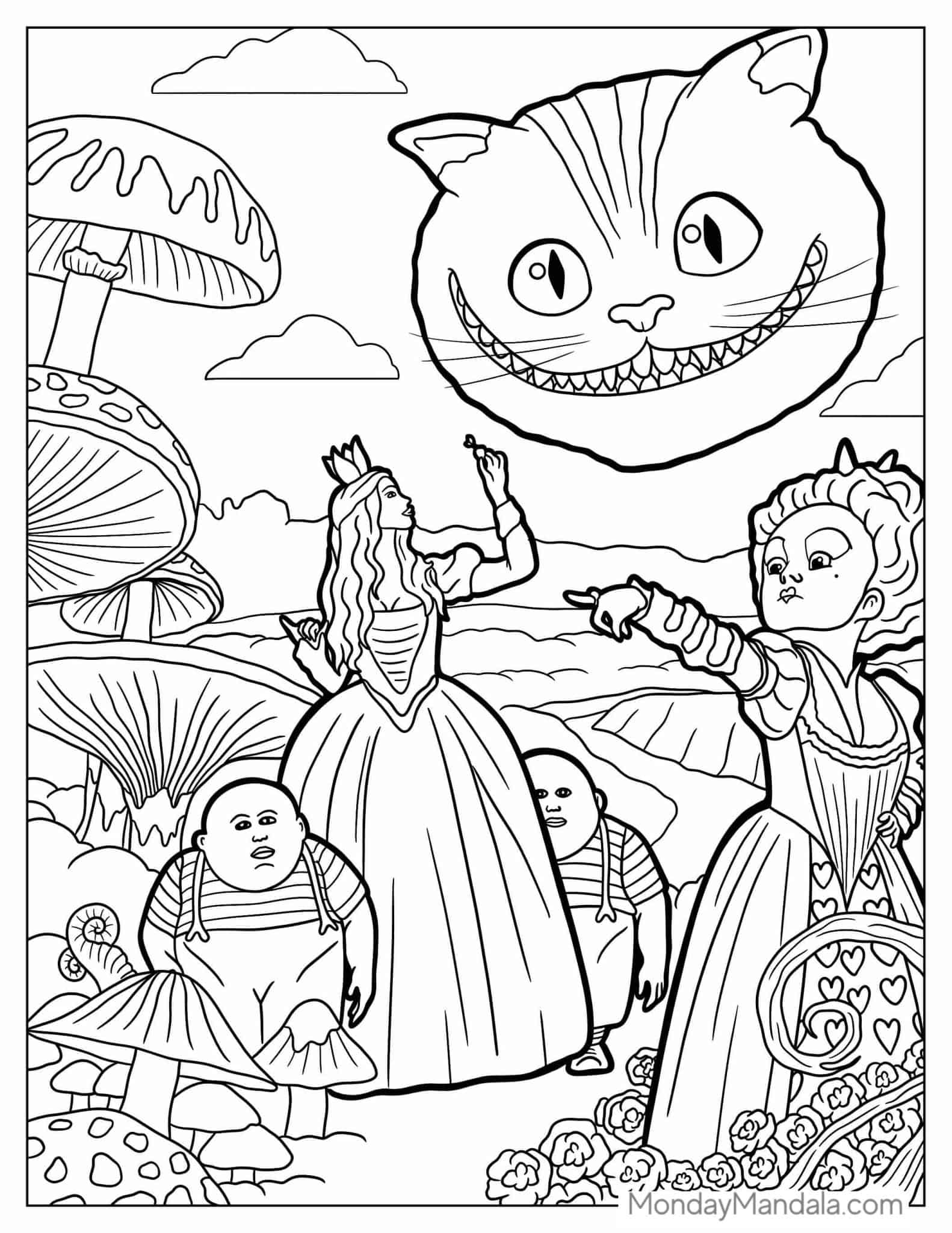 alice in wonderland coloring pages