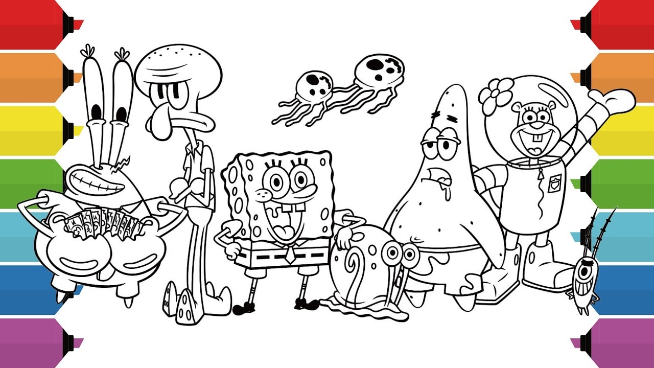 All Spongebob Characters Coloring Pages