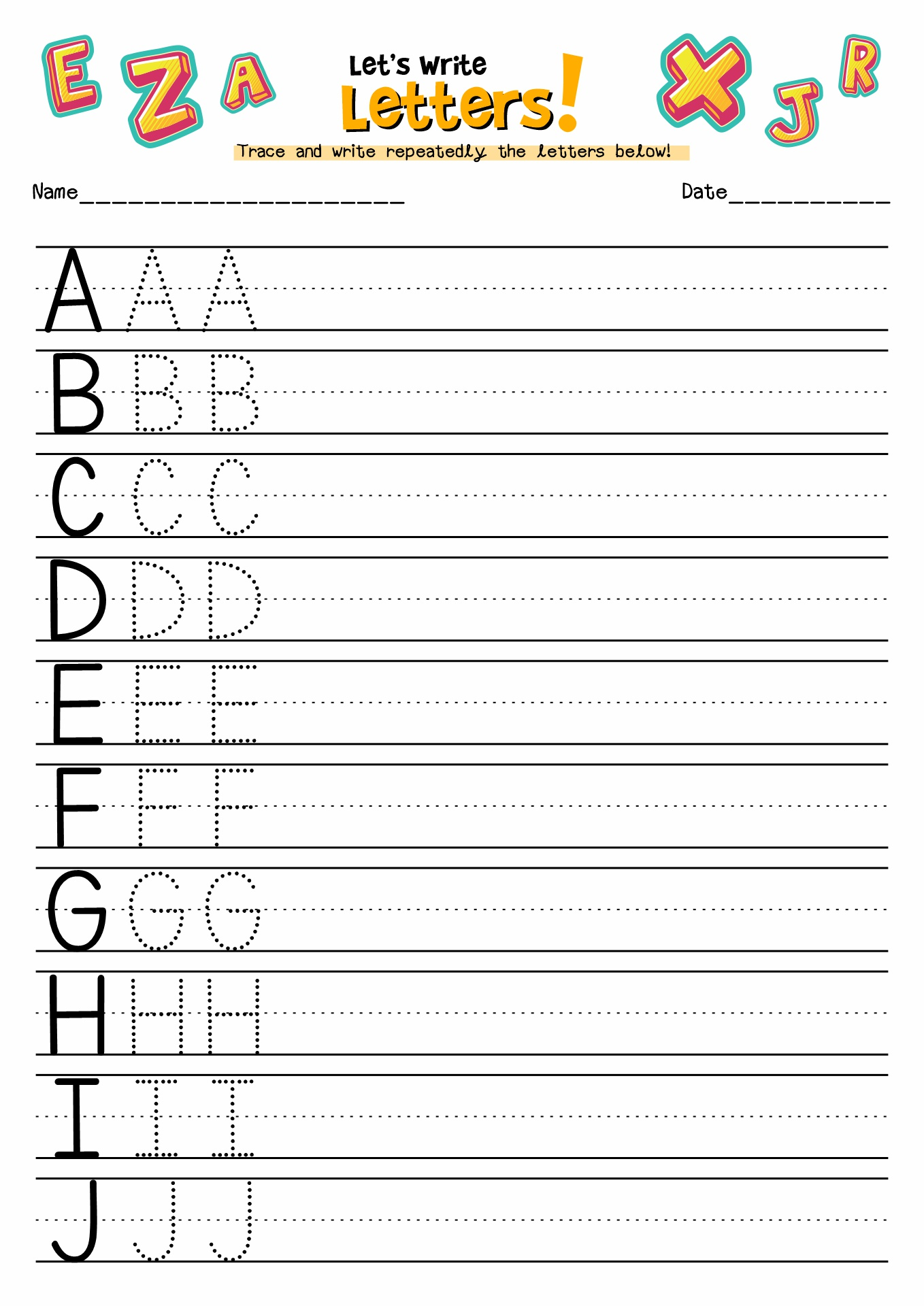 alphabet writing worksheets alphabet writing worksheets