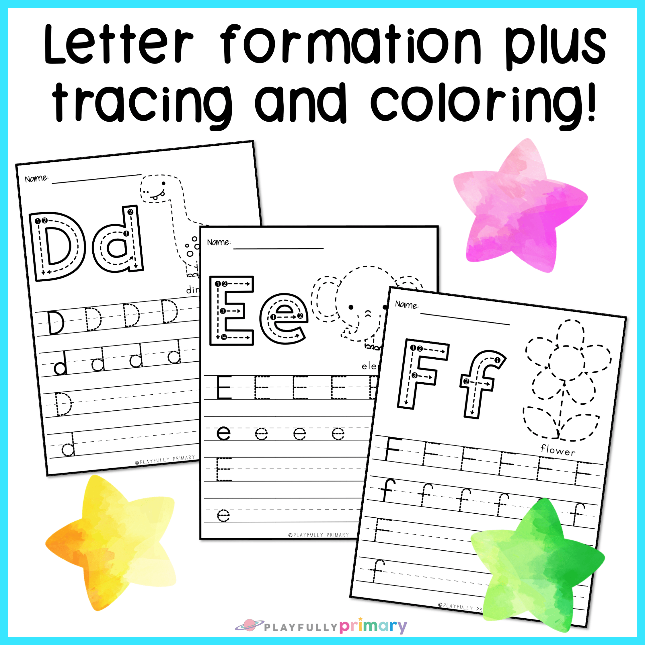 Alphabet Worksheets Letter Formation Write And Color Letters 
