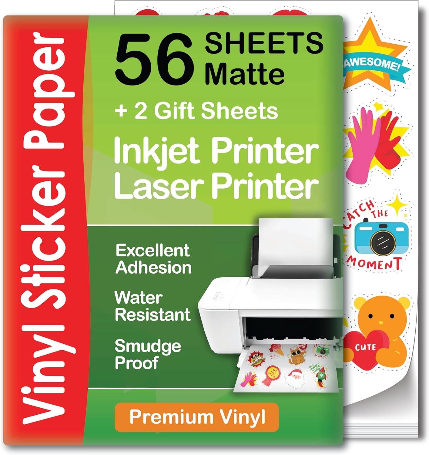 Amazon Premium Printable Vinyl Sticker Paper For Inkjet Laser 