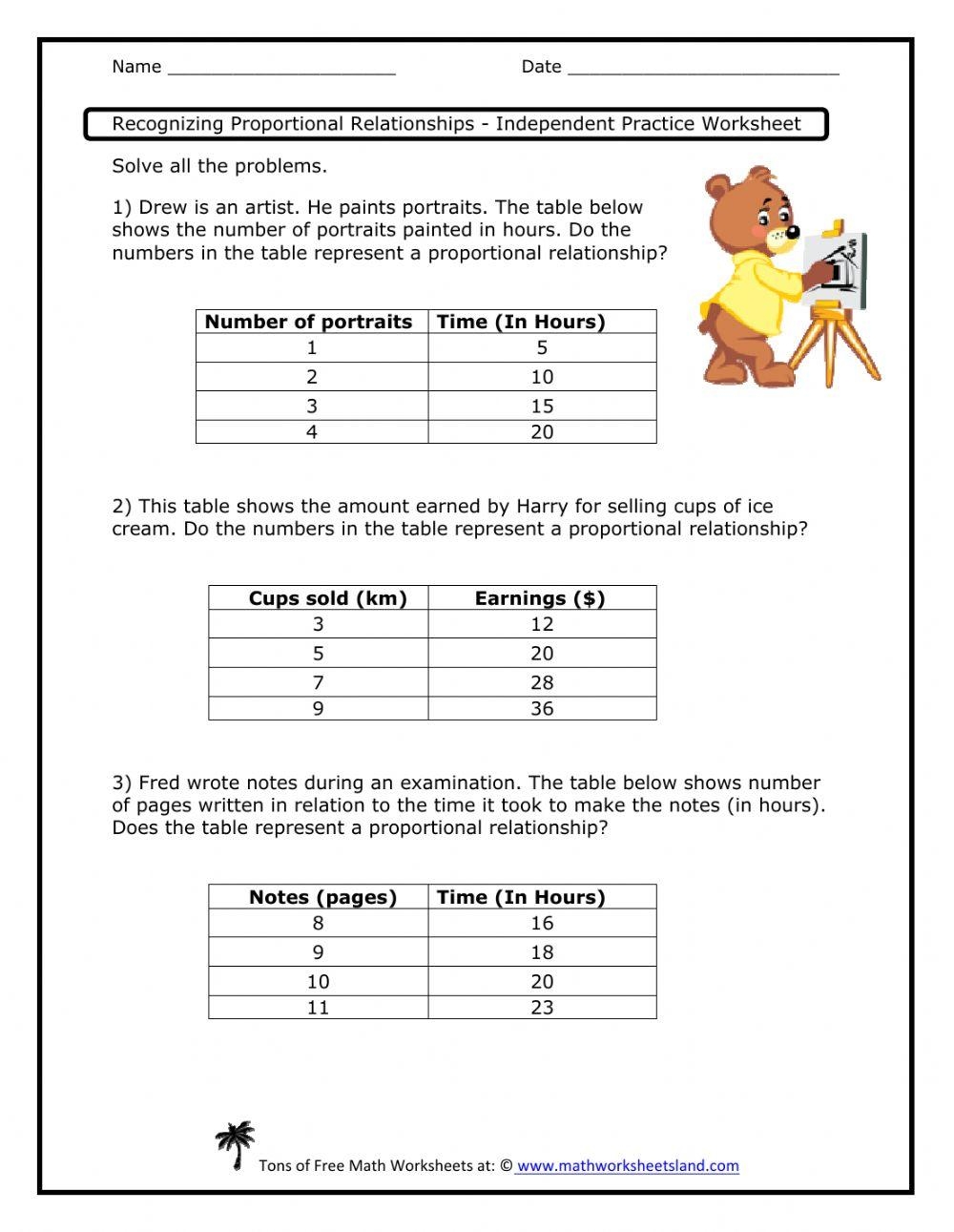 Analyzing Proportional Relationships Facts Worksheets For Kids Analyzing Proportional Relationships Facts Worksheets For Kids