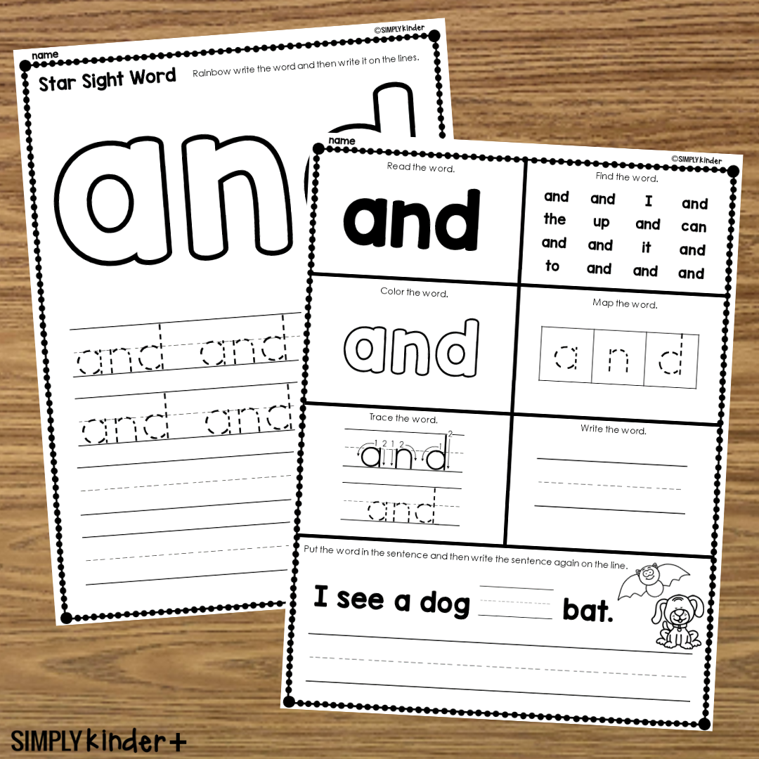 And Sight Word Printable Activities Simply Kinder Printable And Sight Word Printable Activities Simply Kinder Printable