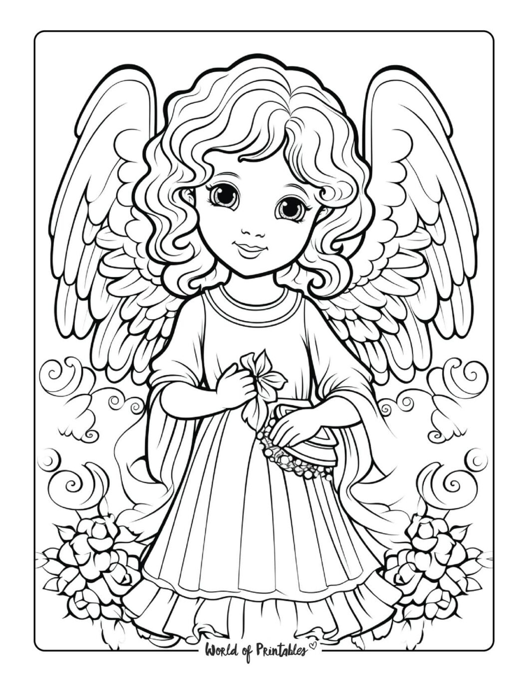 Angel Coloring Pages World Of Printables Angel Coloring Pages World Of Printables