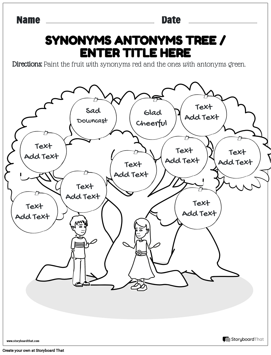 Antonyms And Synonyms Tree Worksheet Storyboard Worksheets Library