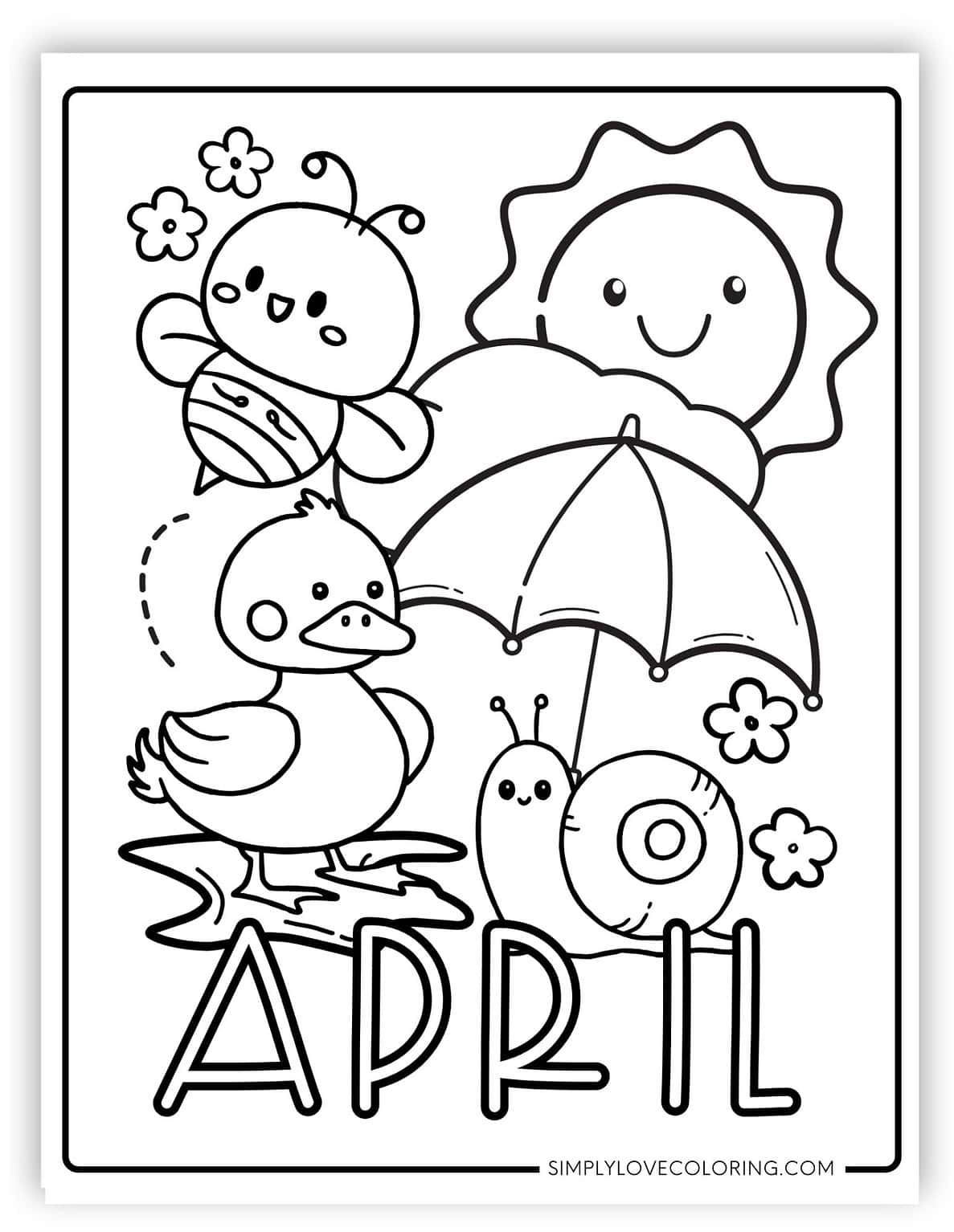 April Coloring Pages 8 Free PDF Printables Simply Love Coloring April Coloring Pages 8 Free PDF Printables Simply Love Coloring