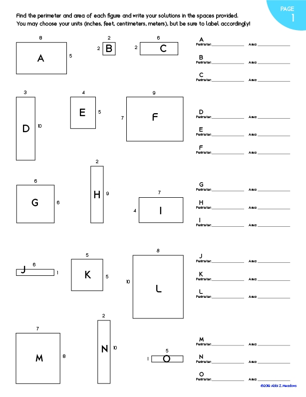 Area And Perimeter Worksheets Library