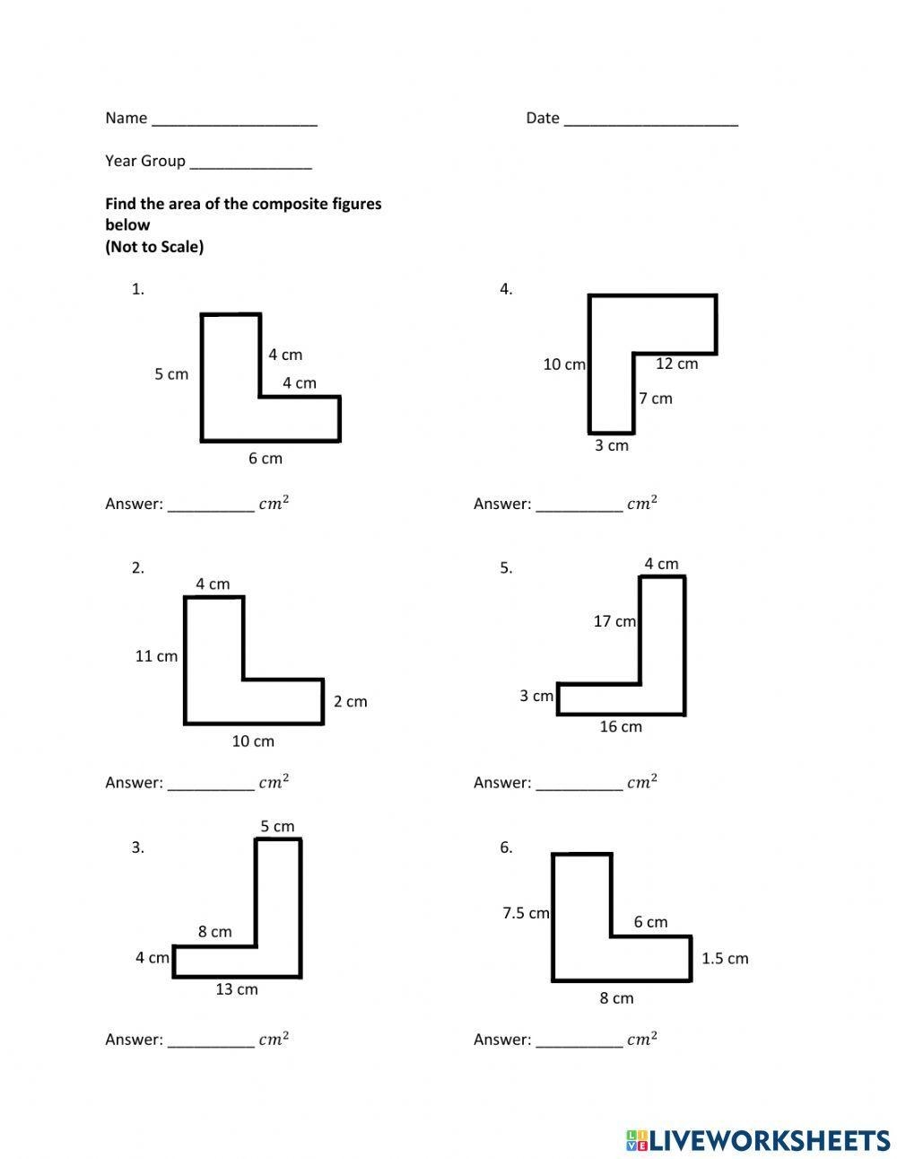 Area Composite Figures Worksheet Worksheets Library