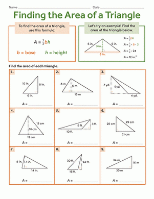 Area Of A Triangle Worksheet Education