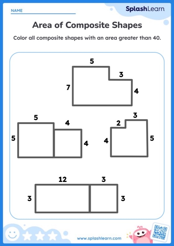 Area Of Composite Shapes Printable Math Worksheet Worksheets Library