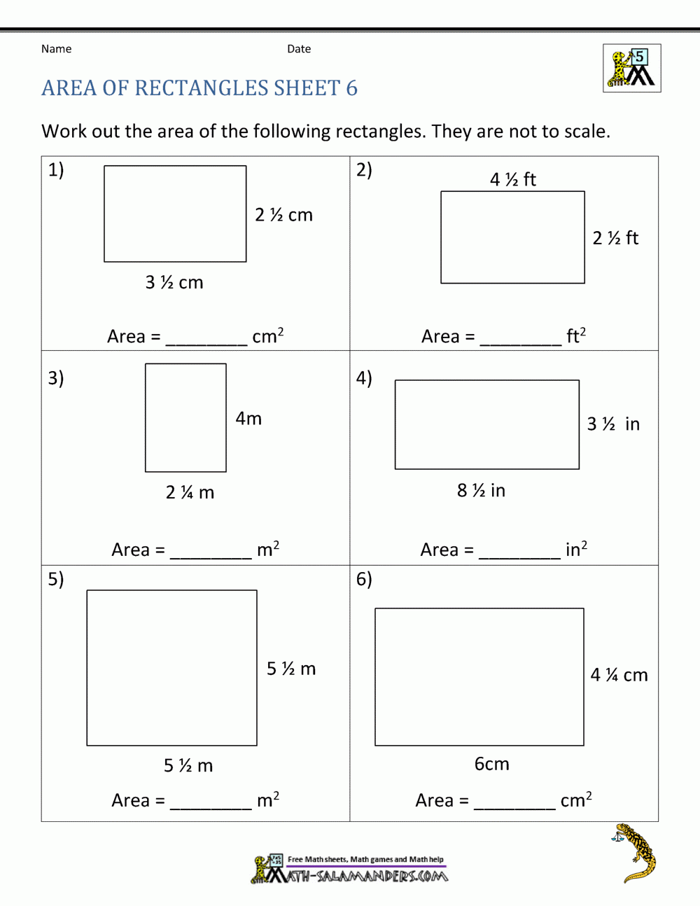 Area Of Rectangles Worksheets K5 Learning Worksheets Library